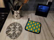 Load image into Gallery viewer, Pineapples on Teal Pot Holders - Set of 2 - Heat-Resistant Kitchen Essentials BB5145PTHD