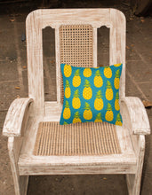 Load image into Gallery viewer, Pineapples on Teal Fabric Decorative Pillow BB5145PW1818