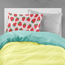 Load image into Gallery viewer, Strawberries on Pink Fabric Standard Pillowcase – Artistic Decorative Front, White Back BB5146PILLOWCASE