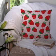 Load image into Gallery viewer, Strawberries on Pink Throw Pillow - 14x14 Decorative Pillow – Art for Your Home &amp; Patio BB5146PW1414