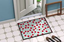 Load image into Gallery viewer, Cherries on Blue Doormat - 24x36 Decorative Floor Mat – Indoor/Outdoor Rug with Artistic Flair BB5148JMAT