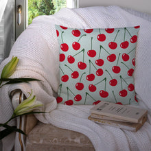 Load image into Gallery viewer, Cherries on Blue Throw Pillow - 14x14 Decorative Pillow – Art for Your Home &amp; Patio BB5148PW1414
