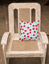 Load image into Gallery viewer, Cherries on Blue Fabric Decorative Pillow BB5148PW1818