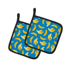 Load image into Gallery viewer, Bananas on Blue Pot Holders - Set of 2 - Heat-Resistant Kitchen Essentials BB5149PTHD
