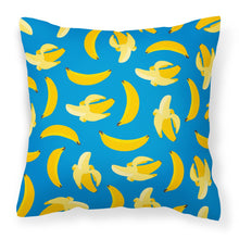 Load image into Gallery viewer, Bananas on Blue Fabric Decorative Pillow BB5149PW1818