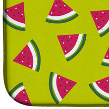 Load image into Gallery viewer, Watermelon on Lime Green Dish Drying Mat – Absorbent, Artistic Kitchen Essentials BB5151DDM