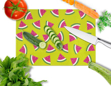 Load image into Gallery viewer, Watermelon on Lime Green Glass Cutting Boards – Durable, Decorative Kitchen Art Large BB5151LCB