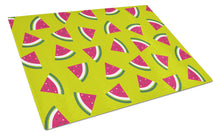 Load image into Gallery viewer, Watermelon on Lime Green Glass Cutting Boards – Durable, Decorative Kitchen Art Large BB5151LCB