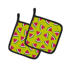 Load image into Gallery viewer, Watermelon on Lime Green Pot Holders - Set of 2 - Heat-Resistant Kitchen Essentials BB5151PTHD