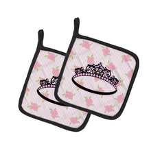 Load image into Gallery viewer, Ballerina Tiara Sparkles Pot Holders - Set of 2 - Heat-Resistant Kitchen Essentials BB5159PTHD