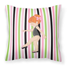 Load image into Gallery viewer, Ballerina Red Head Point Fabric Decorative Pillow BB5161PW1818