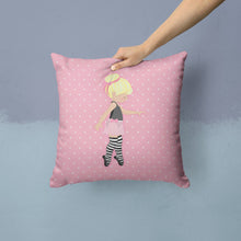 Load image into Gallery viewer, Ballerina Blonde Releve Throw Pillow - 14x14 Decorative Pillow – Art for Your Home &amp; Patio BB5162PW1414