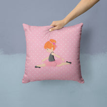 Load image into Gallery viewer, Ballerina Red Head Jete Throw Pillow - 14x14 Decorative Pillow – Art for Your Home &amp; Patio BB5165PW1414