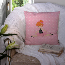 Load image into Gallery viewer, Ballerina Red Head Jete Throw Pillow - 14x14 Decorative Pillow – Art for Your Home &amp; Patio BB5165PW1414