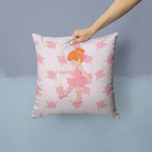 Load image into Gallery viewer, Ballerina Red Head Point Throw Pillow - 14x14 Decorative Pillow – Art for Your Home &amp; Patio BB5170PW1414