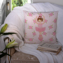 Load image into Gallery viewer, Ballerina Brunette Front Pose Throw Pillow - 14x14 Decorative Pillow – Art for Your Home &amp; Patio BB5173PW1414