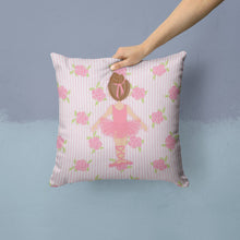 Load image into Gallery viewer, Ballerina Brunette Back Pose Throw Pillow - 14x14 Decorative Pillow – Art for Your Home &amp; Patio BB5176PW1414