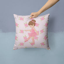 Load image into Gallery viewer, Ballerina Brunette Point Throw Pillow - 14x14 Decorative Pillow – Art for Your Home &amp; Patio BB5177PW1414