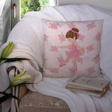 Load image into Gallery viewer, Ballerina Brunette Point Throw Pillow - 14x14 Decorative Pillow – Art for Your Home &amp; Patio BB5177PW1414