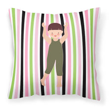 Load image into Gallery viewer, Dancer Arms Up Bikatard Fabric Decorative Pillow BB5179PW1818
