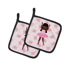 Load image into Gallery viewer, Ballerina African American Long Hair Pot Holders - Set of 2 - Heat-Resistant Kitchen Essentials BB5180PTHD