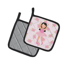 Load image into Gallery viewer, Ballerina Long Dark Hair Pot Holders - Set of 2 - Heat-Resistant Kitchen Essentials BB5181PTHD