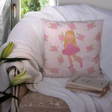 Load image into Gallery viewer, Ballerina Long Haired Blonde Throw Pillow - 14x14 Decorative Pillow – Art for Your Home &amp; Patio BB5185PW1414