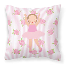 Load image into Gallery viewer, Ballerina Brown Hair Ponytails Fabric Decorative Pillow BB5189PW1818