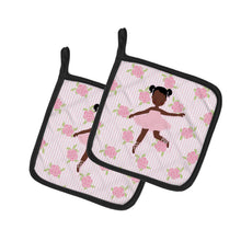 Load image into Gallery viewer, Ballerina African American Ponytails Pot Holders - Set of 2 - Heat-Resistant Kitchen Essentials BB5192PTHD