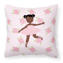 Load image into Gallery viewer, Ballerina African American Ponytails Fabric Decorative Pillow BB5192PW1818