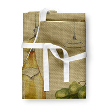 Load image into Gallery viewer, White Wine on Linen Apron – Artist-Designed Kitchen, BBQ &amp; Craft Apron BB5194APRON