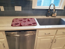 Load image into Gallery viewer, Red Wine on Linen Dish Drying Mat – Absorbent, Artistic Kitchen Essentials BB5195DDM