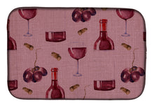 Load image into Gallery viewer, Red Wine on Linen Dish Drying Mat – Absorbent, Artistic Kitchen Essentials BB5195DDM