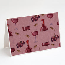 Load image into Gallery viewer, Red Wine on Linen Greeting Cards -  Blank Note Cards – 8-Pack of Artist-Designed Cards with Envelopes