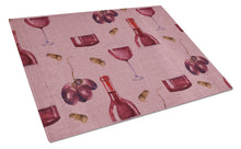 Load image into Gallery viewer, Red Wine on Linen Glass Cutting Boards – Durable, Decorative Kitchen Art Large BB5195LCB