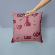Load image into Gallery viewer, Red Wine on Linen Throw Pillow - 14x14 Decorative Pillow – Art for Your Home &amp; Patio BB5195PW1414