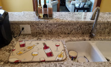 Load image into Gallery viewer, Red and White Wine Dish Drying Mat – Absorbent, Artistic Kitchen Essentials BB5196DDM