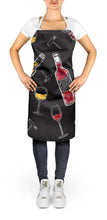 Load image into Gallery viewer, Red and White Wine on Black Apron – Artist-Designed Kitchen, BBQ &amp; Craft Apron BB5197APRON