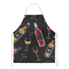 Load image into Gallery viewer, Red and White Wine on Black Apron – Artist-Designed Kitchen, BBQ &amp; Craft Apron BB5197APRON