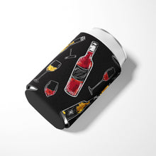 Load image into Gallery viewer, Red and White Wine on Black Can or Bottle Hugger BB5197CC
