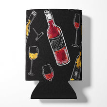 Load image into Gallery viewer, Red and White Wine on Black Can or Bottle Hugger BB5197CC