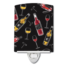 Load image into Gallery viewer, Red and White Wine on Black Ceramic Night Light BB5197CNL