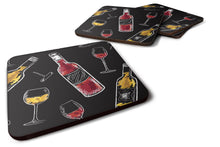 Load image into Gallery viewer, Red and White Wine on Black Foam Coaster  BB5197FC