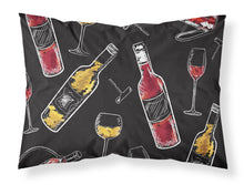 Load image into Gallery viewer, Red and White Wine on Black Fabric Standard Pillowcase – Artistic Decorative Front, White Back BB5197PILLOWCASE