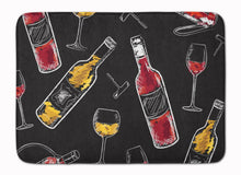 Load image into Gallery viewer, Red and White Wine on Black Machine Washable Memory Foam Mat BB5197RUG