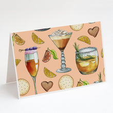 Load image into Gallery viewer, Drinks and Cocktails Peach Greeting Cards -  Blank Note Cards – 8-Pack of Artist-Designed Cards with Envelopes