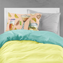 Load image into Gallery viewer, Drinks and Cocktails Peach Fabric Standard Pillowcase – Artistic Decorative Front, White Back BB5200PILLOWCASE