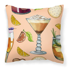 Load image into Gallery viewer, Drinks and Cocktails Peach Fabric Decorative Pillow BB5200PW1818