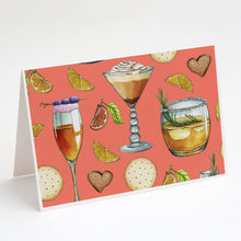 Load image into Gallery viewer, Drinks and Cocktails Salmon Greeting Cards -  Blank Note Cards – 8-Pack of Artist-Designed Cards with Envelopes