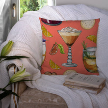 Load image into Gallery viewer, Drinks and Cocktails Salmon Throw Pillow - 14x14 Decorative Pillow – Art for Your Home &amp; Patio BB5201PW1414